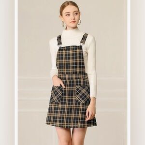 Plaid Short Overalls